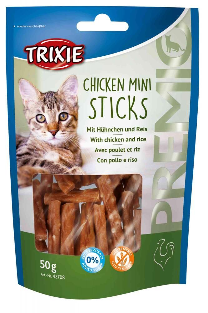 Premio Mini Sticks, Poulet/Riz - 50 G - Lot De 10