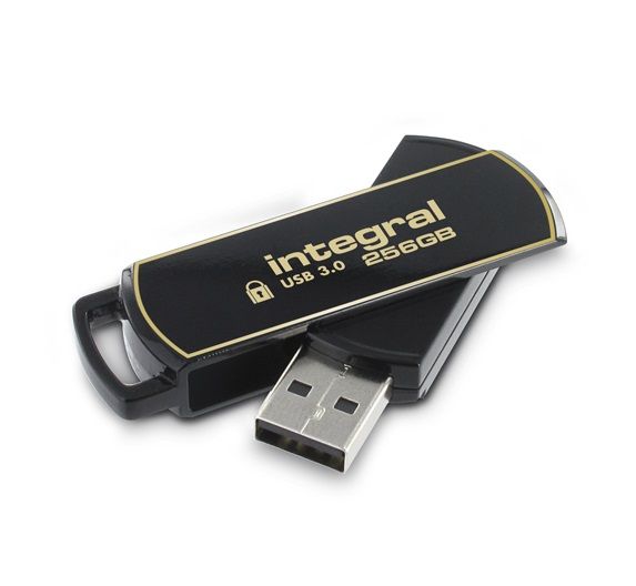 Integral Secure 360 - Clé USB - 256 Go - USB 3.0 - Noir élégant