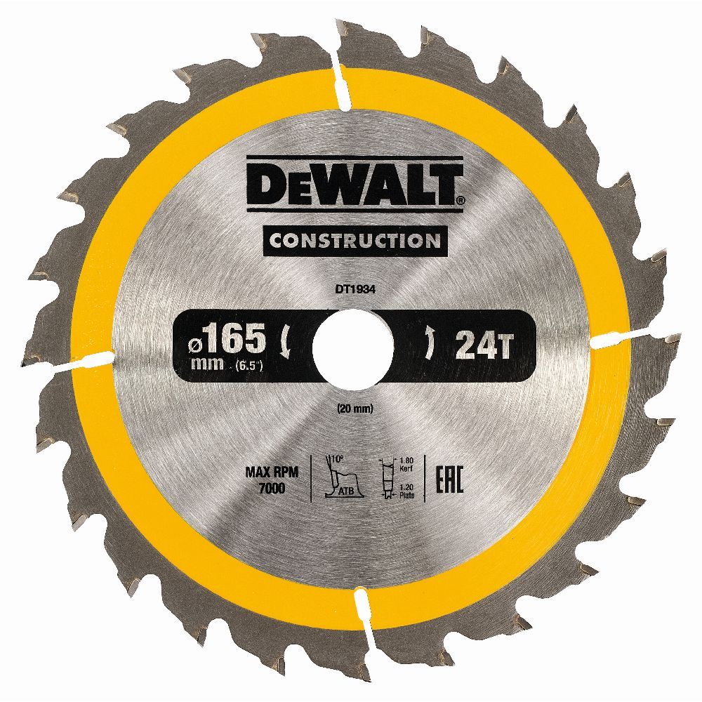DeWALT Lame de scie circulaire 165 20 mm 24 dents DT1934 QZ - vue 2