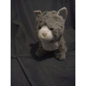 peluche chat tigré gris