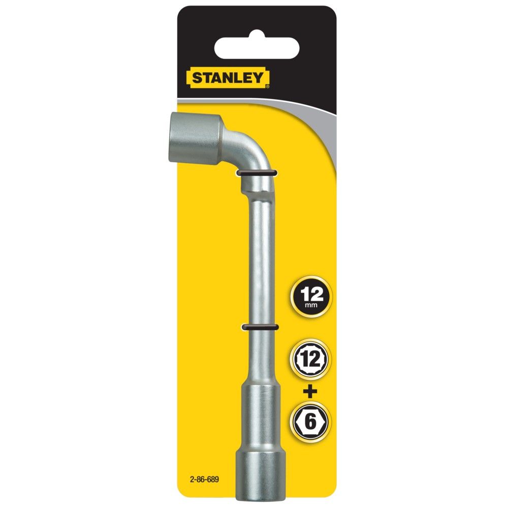 Clé à pipe débouchée 6x12 pans STANLEY Barritos Acier chrome vanadium Finition chrome - vue 2