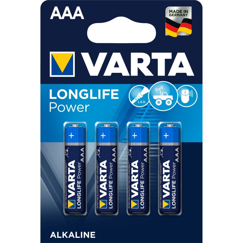 Lot de 4 piles alcaline VARTA Longlife Power AAALR03