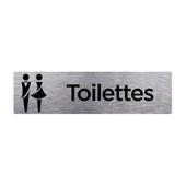 Dimensions 170 x 50 mm Aspect Aluminium Bross/é Sticker de Porte Toilettes Hommes vertical