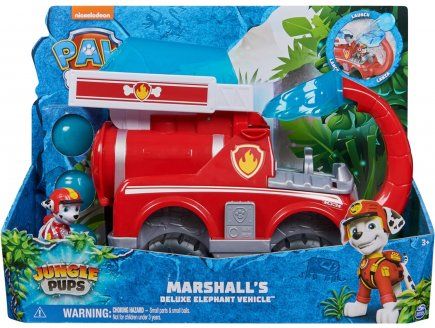 Coffret Pat Patrouille Jungle Pups Deluxe Marcus + Camion De Pompier De Luxe Set Figurine Et Véhicule + 1 Carte Tigre