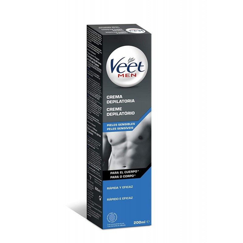 Crème Dépilatoire Total Pro Torse Et Corps Peaux Sensibles 5 Minutes Veet Men Le Flacon De 200ml