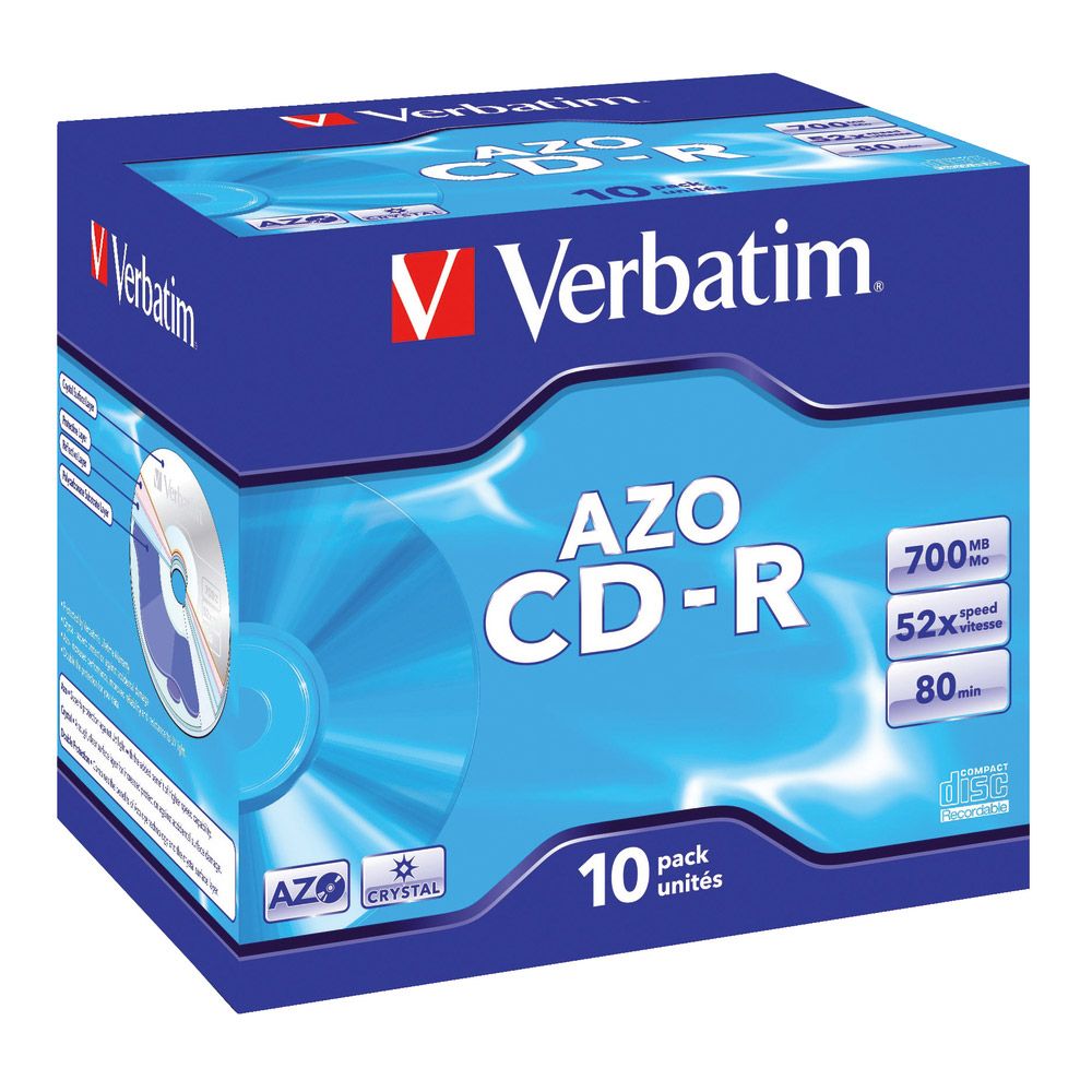 Verbatim CD R AZO Crystal 700 MB 10 Unités - vue 2