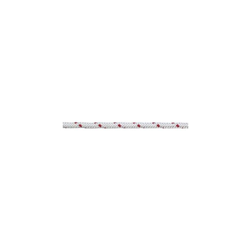 Corde tressée en polyamide PES 10 Ro.100m(250x200)blanc-rouge (Par 100)
