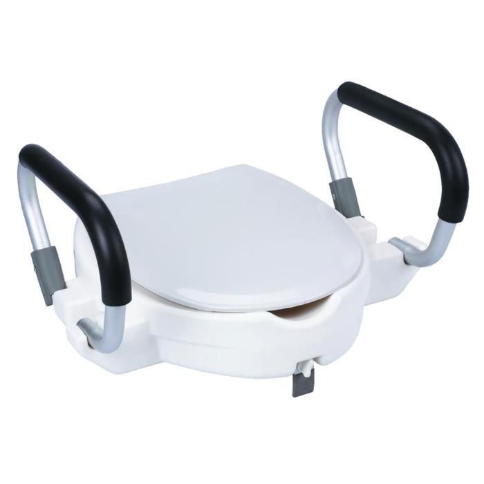  - Rehausseur Wc Autonomie Et Bien Etre Tmi 4300 - Avec Poignees - Abattant Et Outils De Montage Inclus