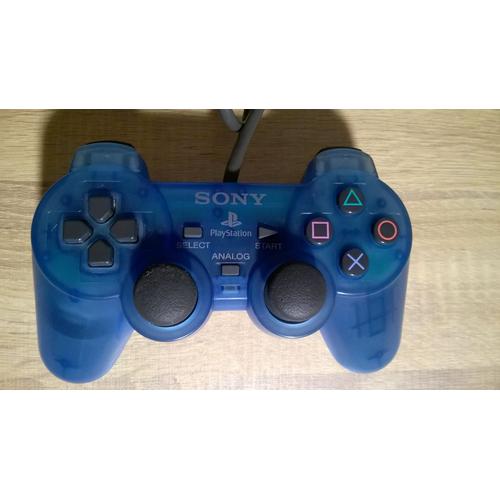 Manette Sony Playstation Scph-1200 / Ps1 Bleue Transparente
