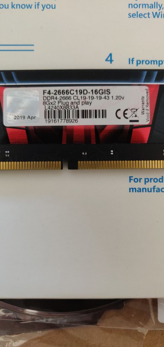 G.Skill Aegis 2x8Go DDR4 2666 MHz CL19