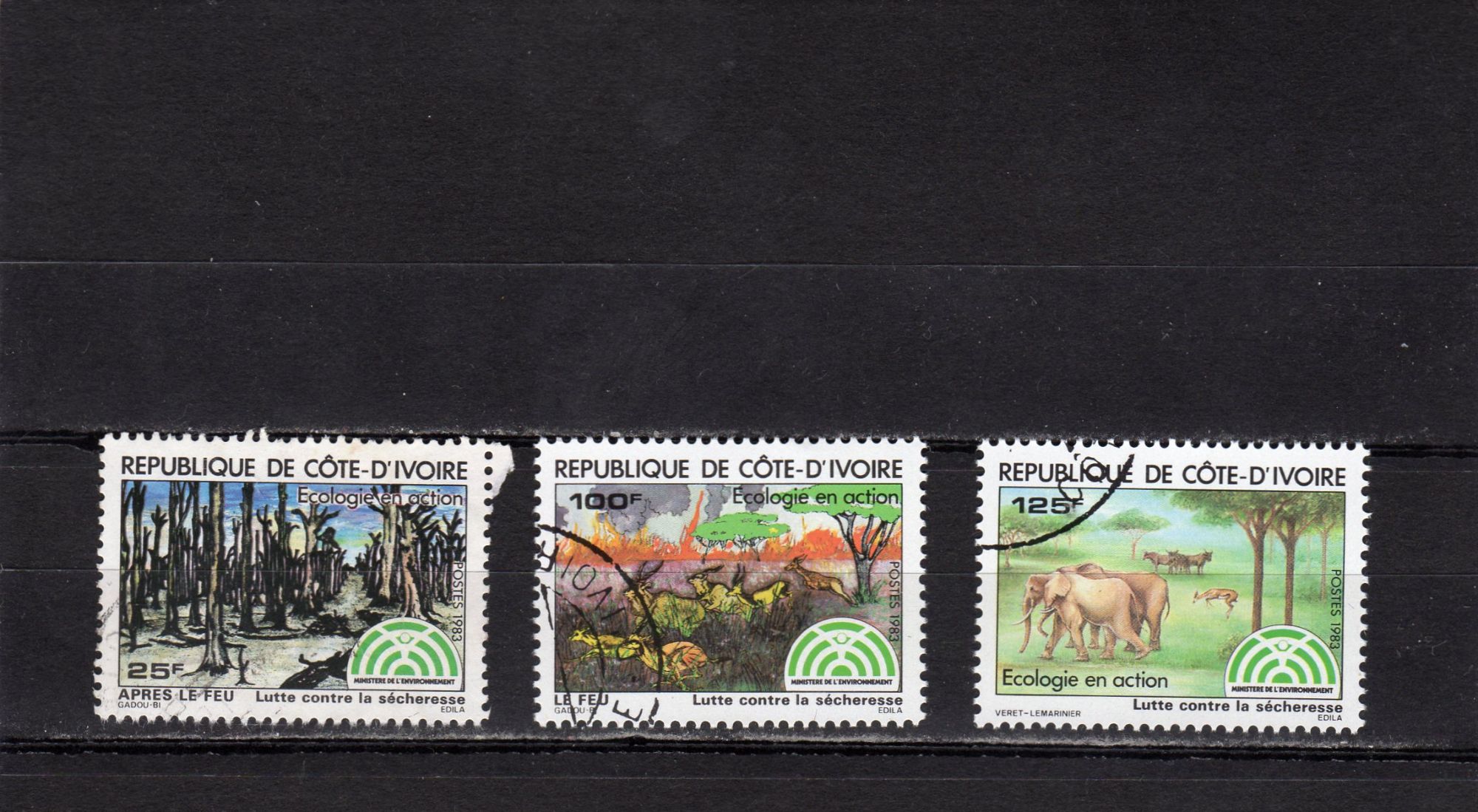 Timbres Poste De Cote D Ivoire Ecologie Lutte Contre La Secheresse Rakuten