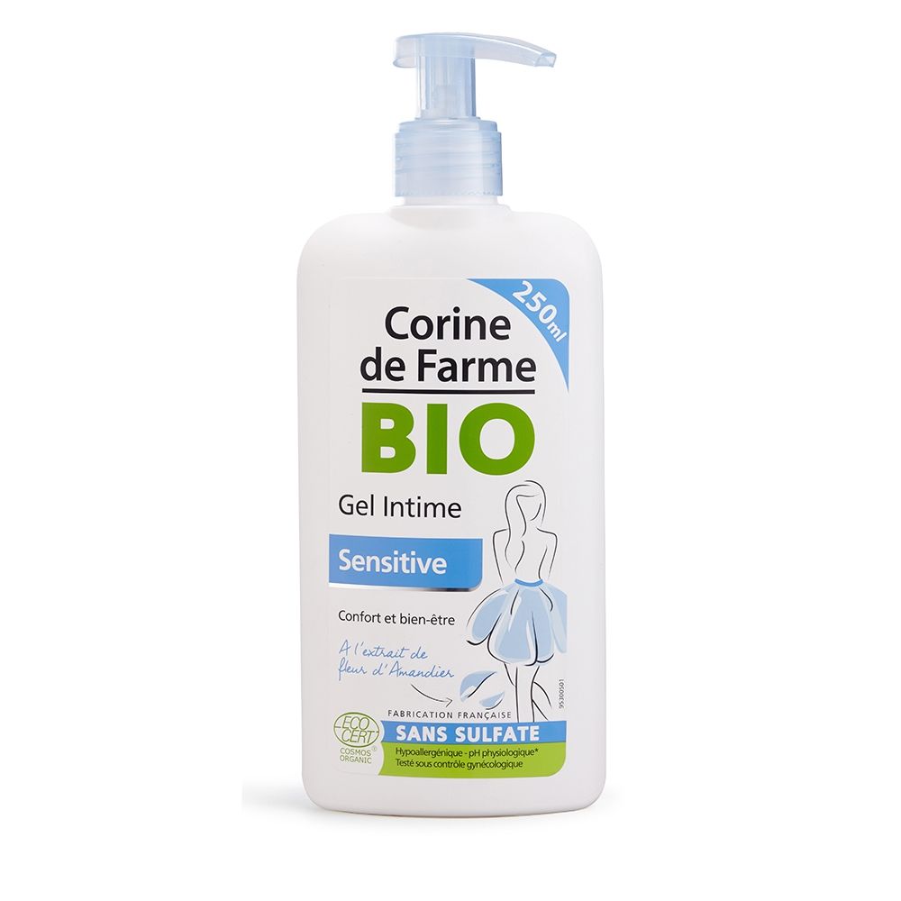 Gel Douche Intime À 'extrait De Fleur D'amandier Et Aloe Vera Bio Corine De Farme Le Flacon De 250ml - vue 2