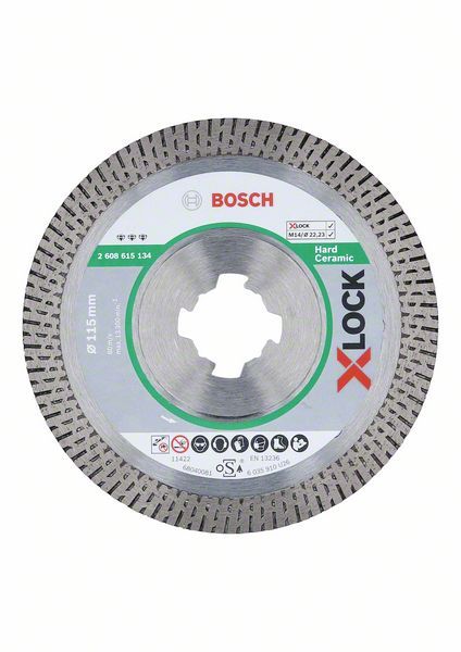 Bosch Disques à tronçonner diamantés X LOCK Best for Hard Ceramic 115x22 23x1 4x10 2608615134