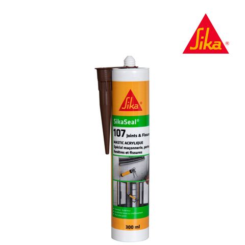 Mastic acrylique spécial façade - SIKA SikaSeal 107 Joints et Fissure - Acajou - 300ml