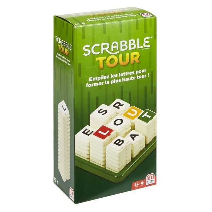 Scrabble Scrabble Tour Jeu De Societe Trouvez Le Mot Le Plus Long A Partir Des 9 Lettres Visibles En Haut Des Piles