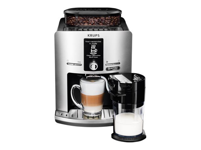 Krups Quattro Force EA82FE Latt'Espress - Machine à café automatique avec mousseur à lait - 15 bar - argent/noir