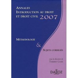 Introduction Au Droit Et Droit Civil - Méthodologie Et Sujets Corrigés - Garé Thierry