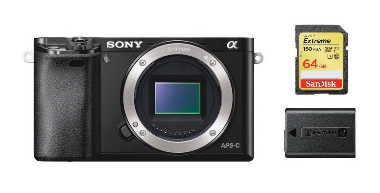 Sony A6000 Body + SD card - vue 2