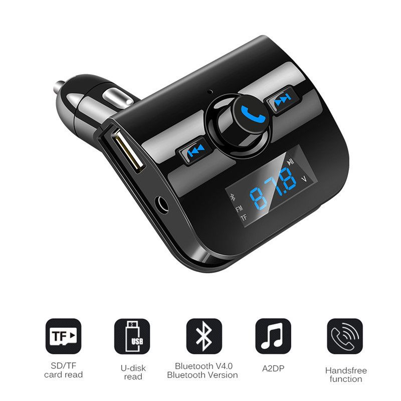 Transmetteur Bluetooth Fm Mp3 Pour Iphone Xs Max Smartphone Voiture Lecteur Kit Main Libre Sans Fil Musique Adaptateur Allume Ci