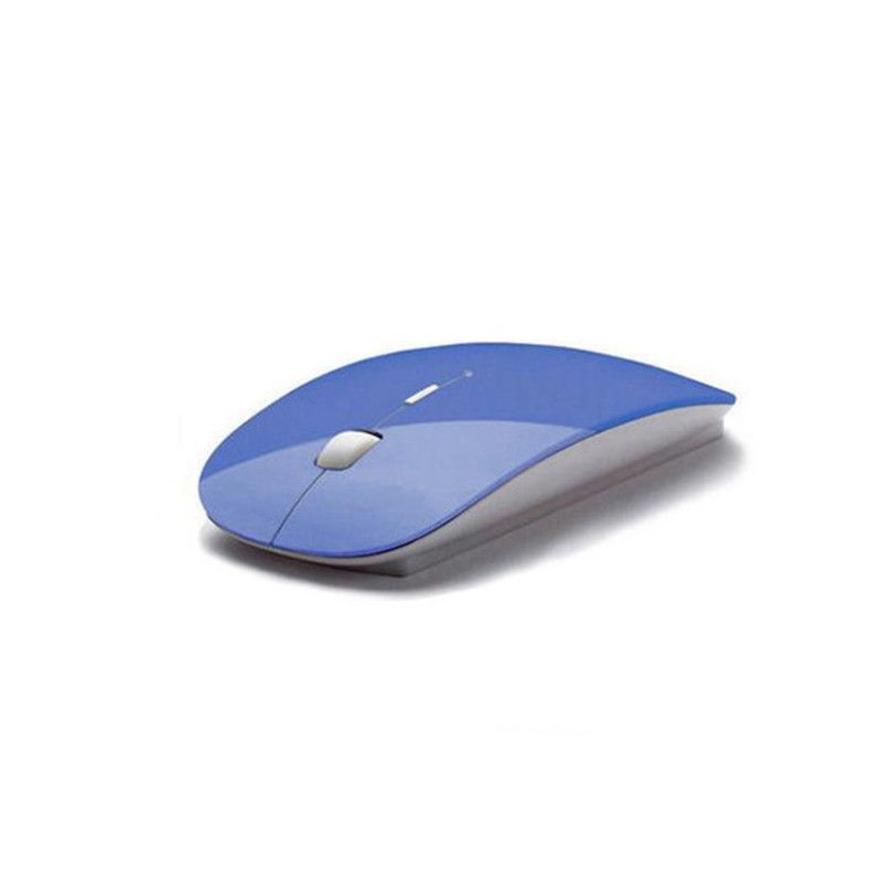 Souris Ultra Plate pour MACBOOK APPLE Sans Fil USB Universelle Capteur Optique 3 Boutons Couleurs - BLEU