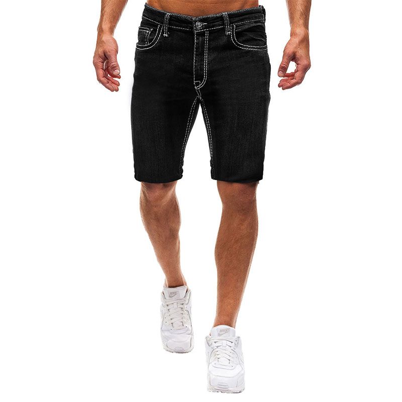 Short Jean Homme Couleur Unie D'été De Marque En Denim À La Mode Shorts Jeans Zs306103