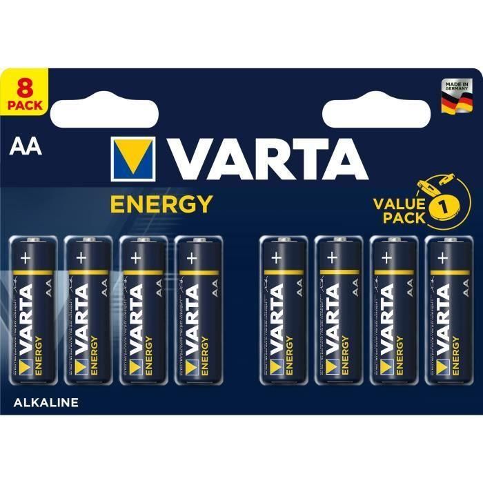 PILES LR06 ALCALINES AA ENERGY 1.50V 2960mAh x8 VARTA
