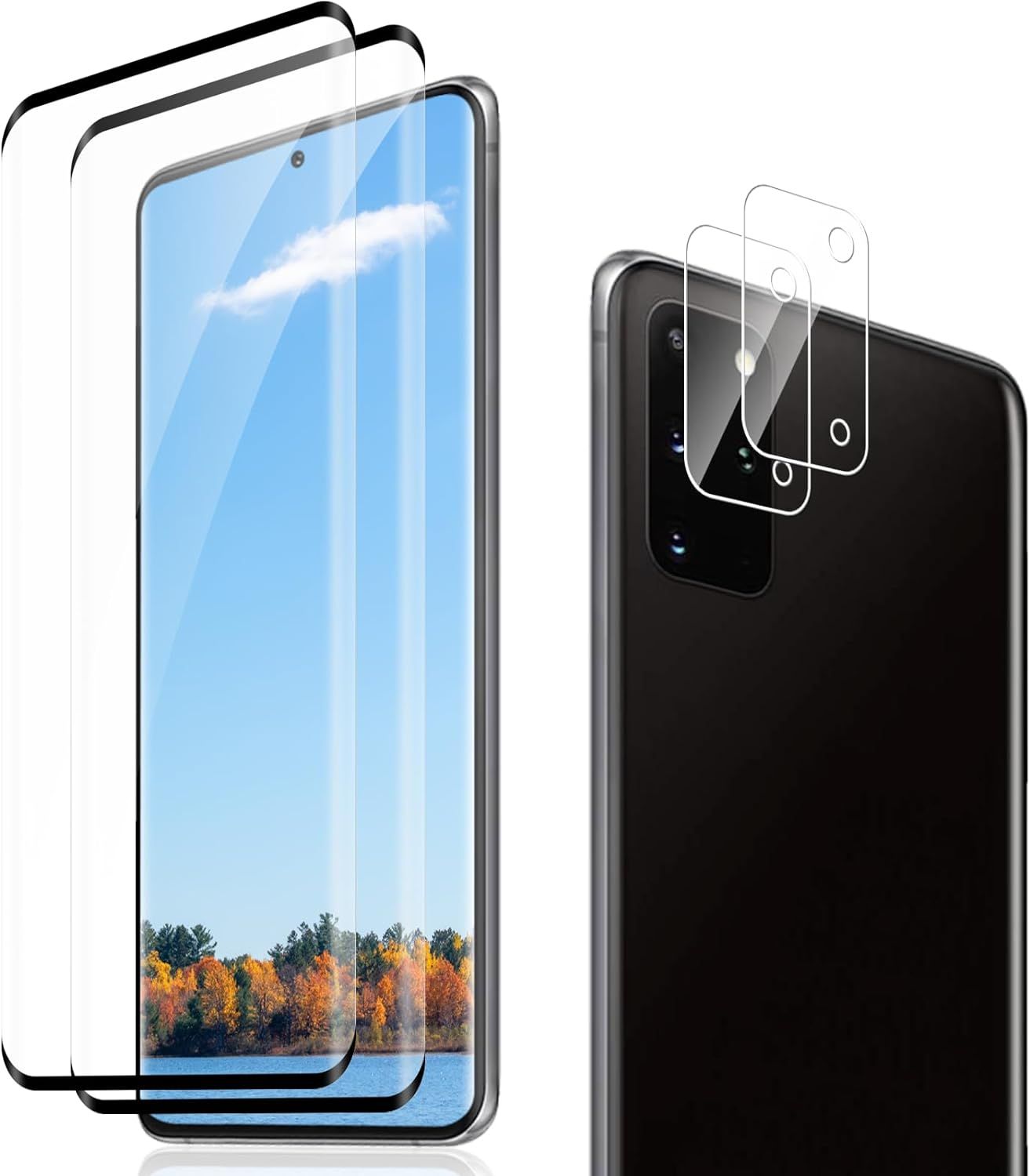 2 Stück Schutzfolie Für Panzerglas Für Samsung Galaxy S20 Plus + 2 Stück Kamera Panzerglasfolie 3d Vollständige 9h Härte Hd Displayschutzfolie Sensitive Touch Blase Frei Anti-Fingerabdruck]