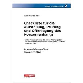 Checkliste 2 für die Aufstellung, Prüfung und Offenlegung des Konzernanhangs - Wolf-Michael Farr