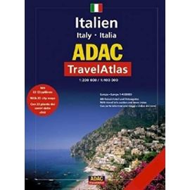 ADAC TravelAtlas Italien 1 : 200 000 / 1 : 400 000: Norditalien bis Rom 1 : 200 000. Sueditalien ab Rom 1 : 400 000. Europa 1 : 4 000 000. Mit Reiseinfoteil und Ortsregister. Mit 23 Cityplaenen - Unknown