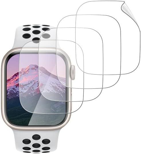 Für Apple Watch Series 8 45mm Schutzfolie Apple Watch Series 8 45mm Displayschutz, Soft Tpu, Kratzfest, Blasenfrei, 4 Stück Screen Protector Kompatibel Mit Apple Watch Series 8 45mm Folie