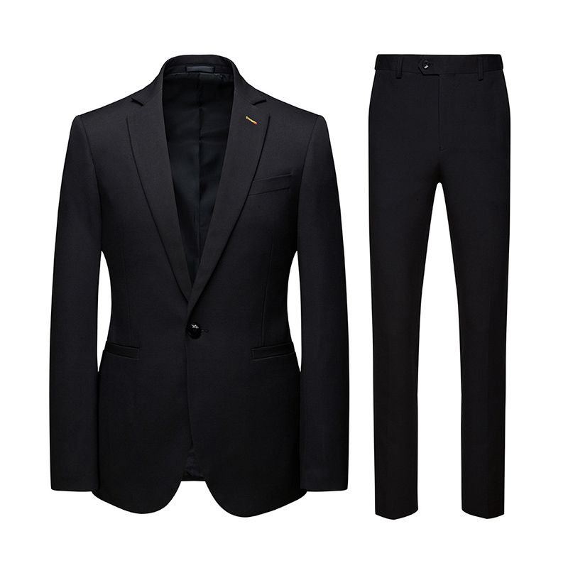 (Veste+Pantalon)Costume Homme De Marque Couleur Unie Vêtements Homme De Mariage Décontracté Costume 2 Pièces Costume Homme D'affaires