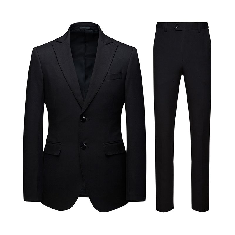 (Veste+Pantalon)Costume Homme De Marque Couleur Unie Vêtements Homme De Mariage Décontracté Costume 2 Pièces Costume Homme D'affaires