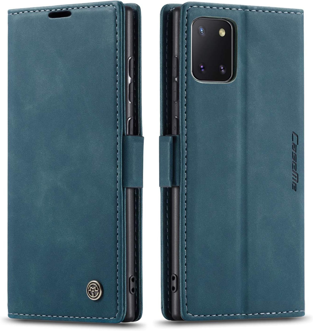 Leather Case Compatible With Samsung Galaxy A81/M60s/Note 10 Lite, Flip Case Protective Flip Case Mobile Phone Case With Stand Function Blue