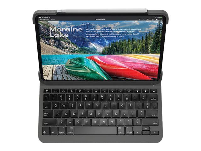 Logitech Slim Folio Pro - Clavier et étui - rétroéclairé - sans fil - Bluetooth - Nordique - pour Apple 12.9-inch iPad Pro (3ème génération)