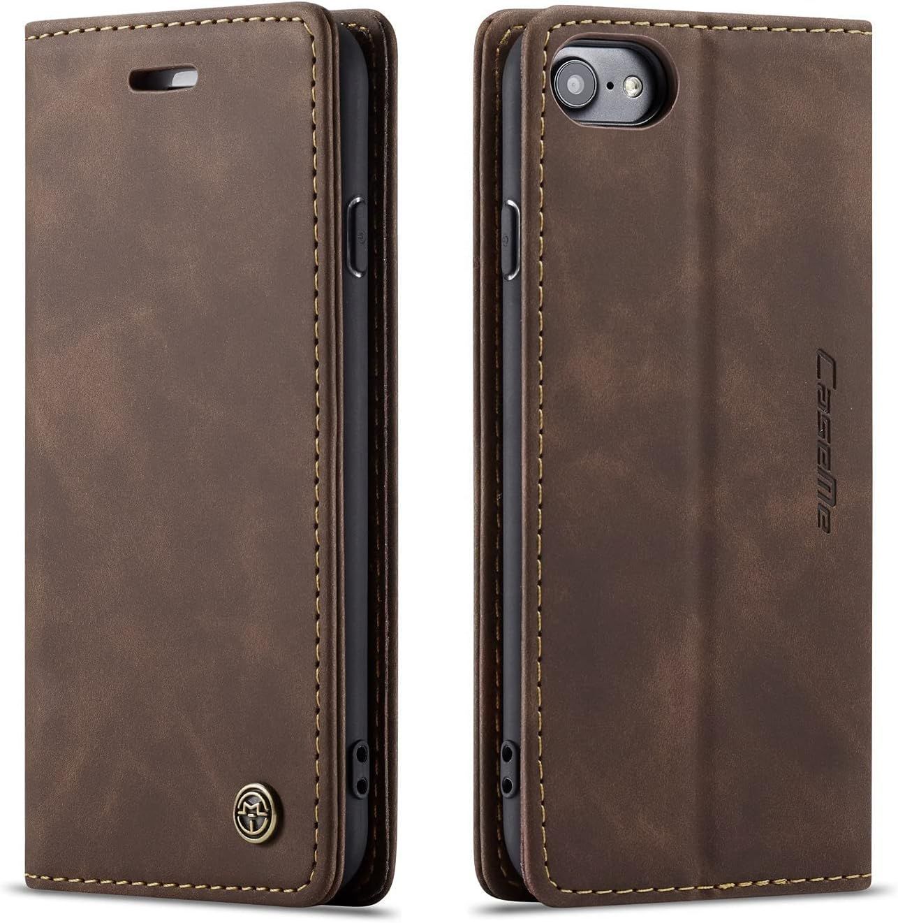 Iphone 6/7/8/Se 2020 Case 4.7 Inch , Leather Case With Magnetic Closure Bumper