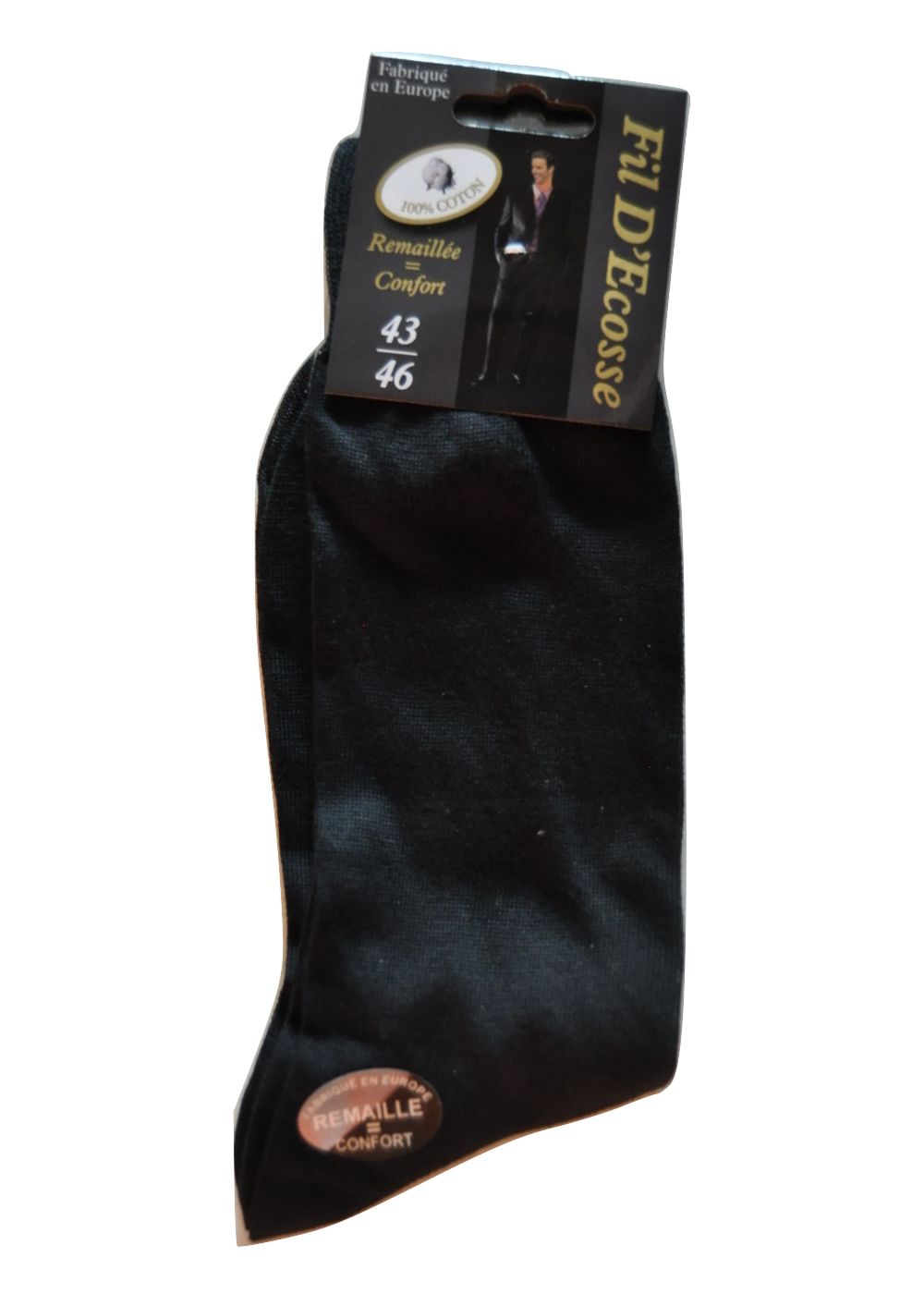 Lot de 3 Paires de Chaussette Fil d/Écosse 100/% Coton Remaill/é Ultra Confort N