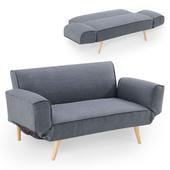 Canapé Clic Clac Scandinave 3 Places En Tissu Gris Maggie