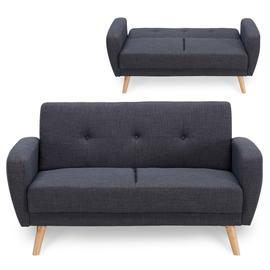 Canapé 2 Places Convertible Scandinave Gris Anthracite Silo