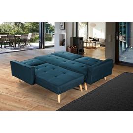 Canape D Angle Convertible Modulable En Tissu Bleu Canard Clea