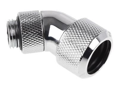 Alphacool Eiszapfen 16 mm HardTube compression fitting 45° rotatable G1/4 - Raccord à angle de compression de système de refroidissement liquide - chrome