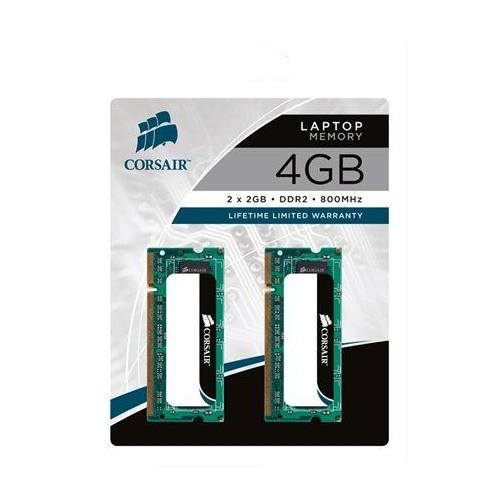 Corsair Value Select - Ddr2 - 4 Go: 2 X 2 Go - So Dimm 200 Broches - 800 Mhz / Pc2-6400 - Cl5 - Mã©Moire Sans Tampon - Non Ecc