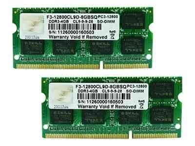 G.Skill SQ Series DDR3 kit 8 Go: 2 x 4 Go SO DIMM 204 broches 1600 MHz / PC3 12800 CL9 1.5 V mémoire sans tampon non ECC