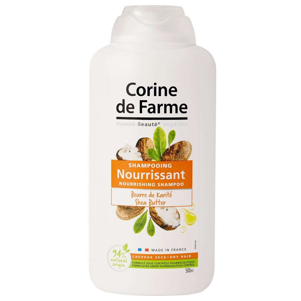 Corine De Farme Shampooing Nourrissant Beurre De Karité 100% Fabriqué En France 500ml