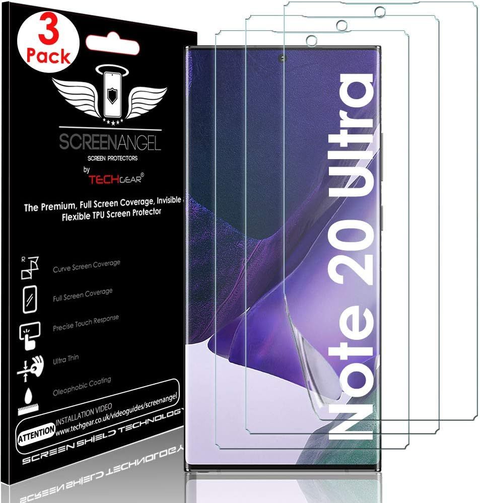 Pack De 3 Protecteurs D'écran Pour Galaxy Note 20 Ultra, Ghostshield Couverture Complète Véritable Protecteur D'écran En Tpu Renforcé Avec Couverture Complète De L'écran, Y Compris La Zone Incurvée