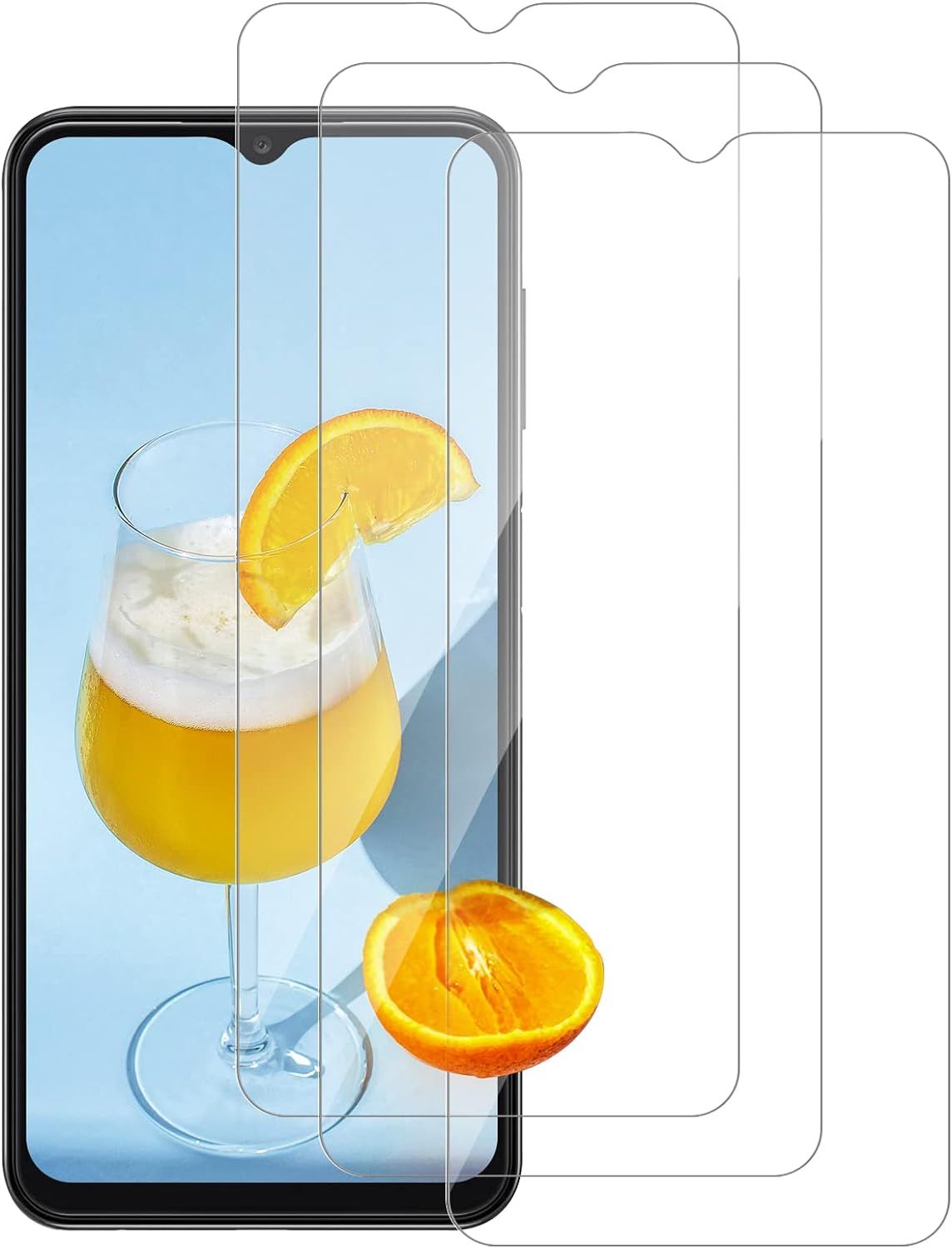 Pack De 3 Protecteur D'écran Pour Samsung Galaxy A13, Compatible Capteur D'empreintes Digitales, Anti-Rayures, Sans Bulles, Dureté 9h Protecteur D'écran Pour Galaxy A13