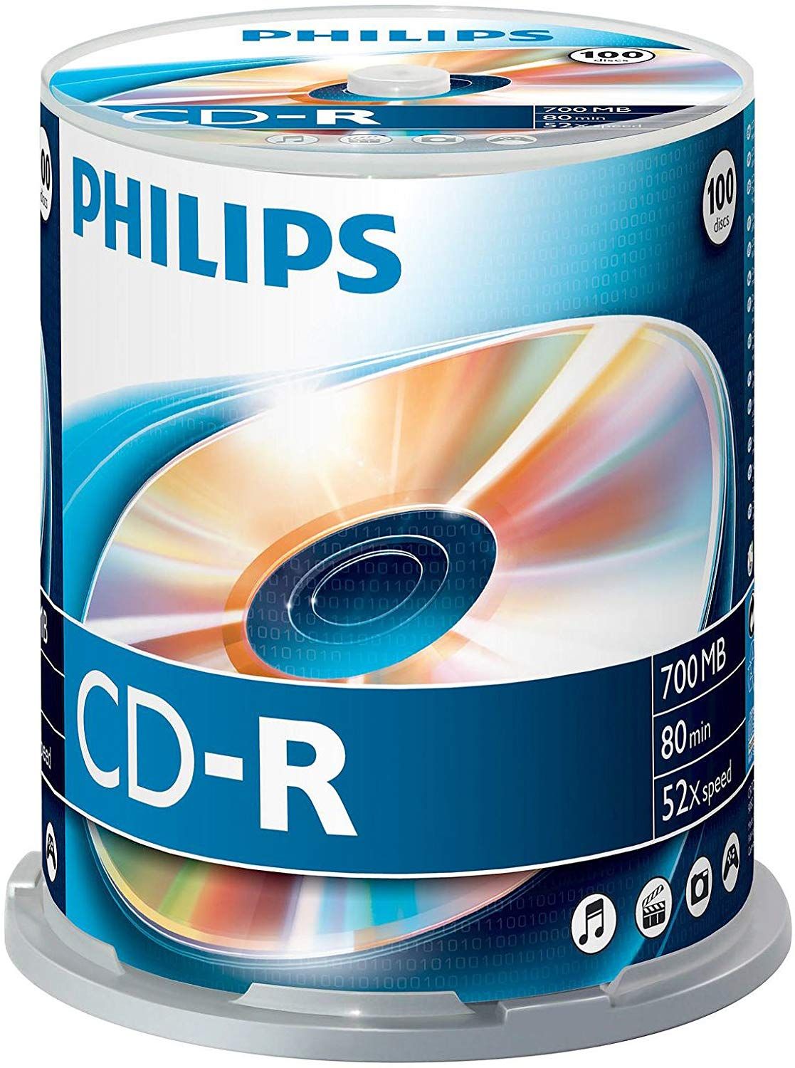 Philips CR7D5NB00 100 x CD R 700 Mo 80 min 52x spindle