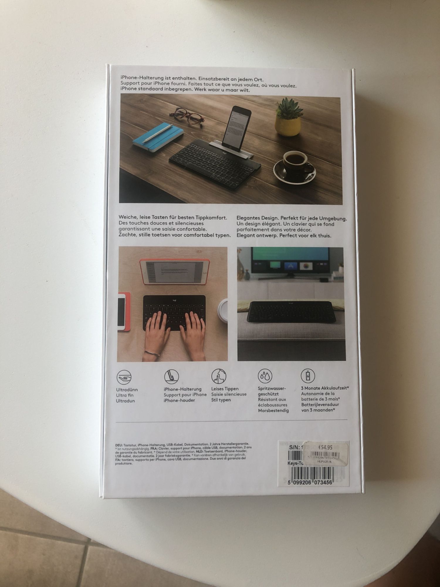 Logicool Keys To Go Clavier sans fil Bluetooth AZERTY Flamand