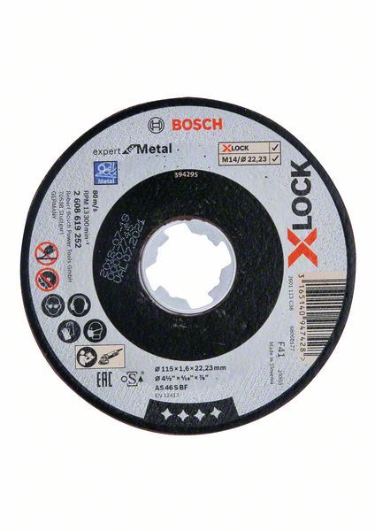 Bosch Disques à tronçonner droits X LOCK Expert for Metal 115x2 5x22 23 mm 2608619253 - vue 3