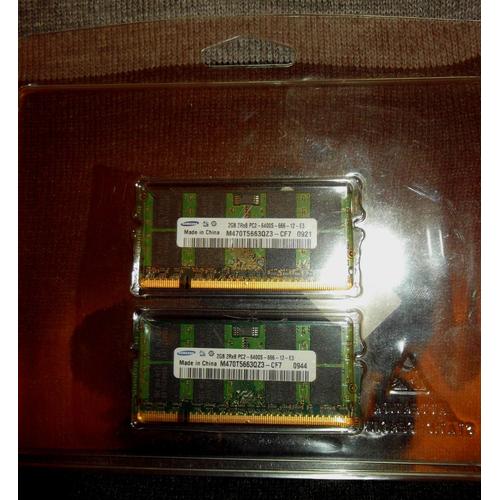 Samsung - Ddr2 - 2 Go - So Dimm 200 Broches - 800 Mhz / Pc2-6400 - Cl6 - 1.8 V - Mã©Moire Sans Tampon - Non Ecc