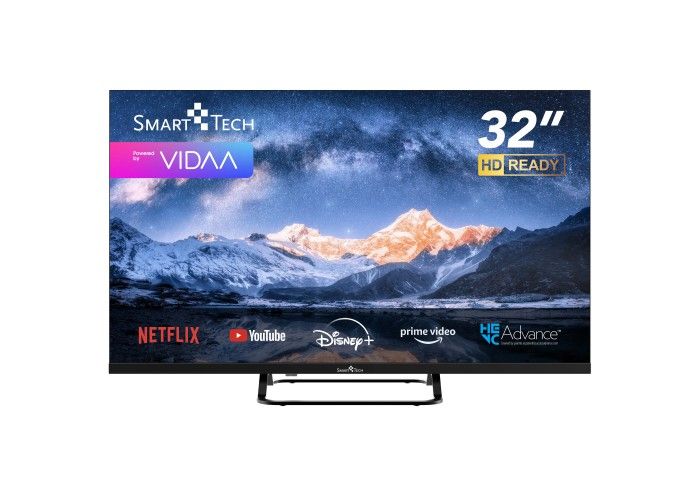 Smart Tech 32HV02V 32 TV LED HD 80cm VIDAA Molotov Netflix Prime Video Disney+ Youtube Plex 3xHDMI 2xUSB Mode Hotel